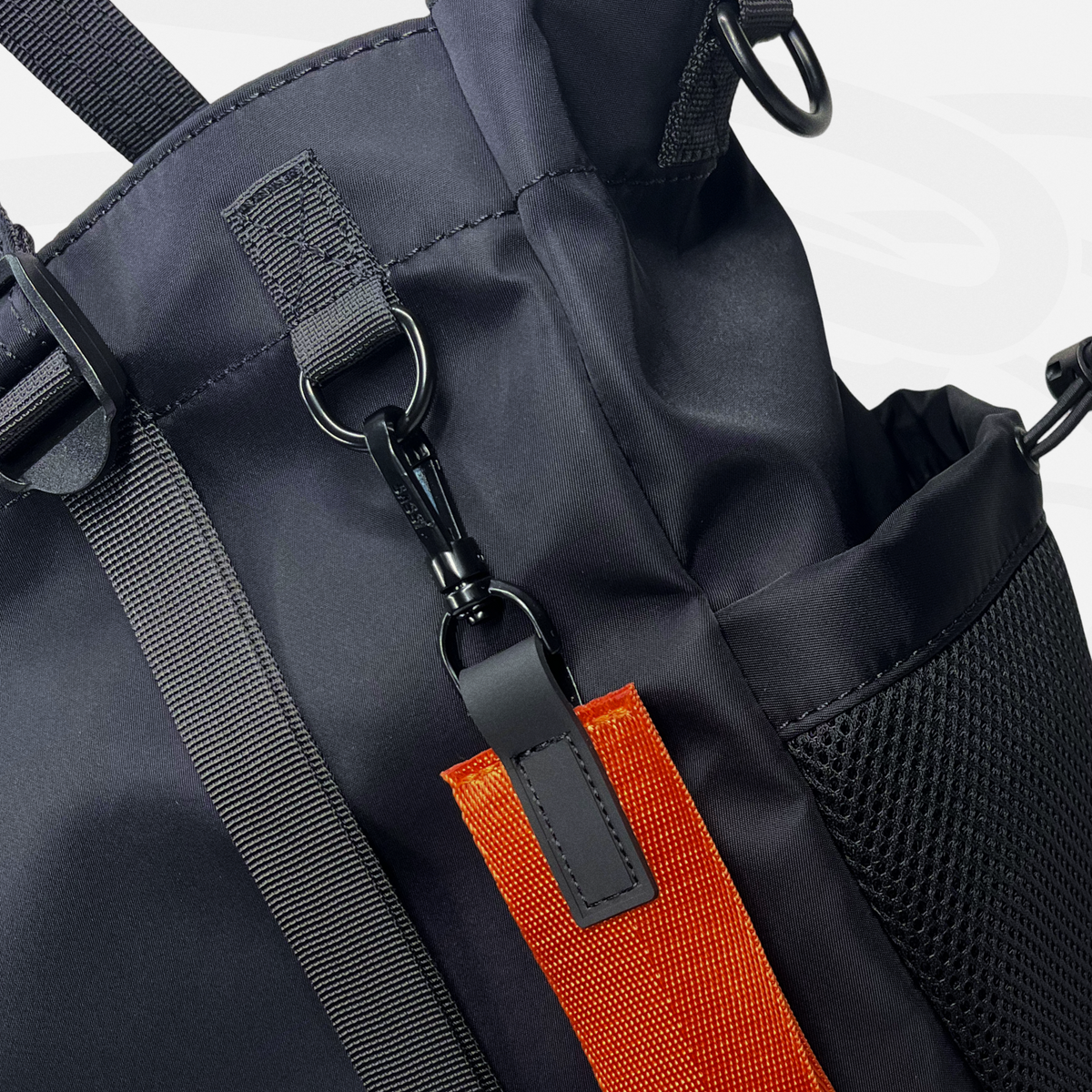 Apollo Tote — Black - Apollo right side close-up