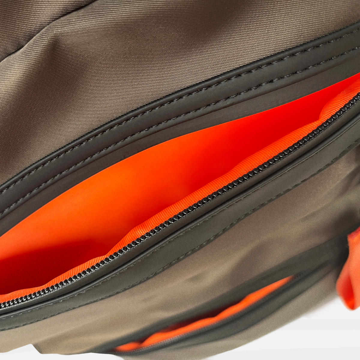 Aries Backpack — Warm Gray - Aries front top pocket